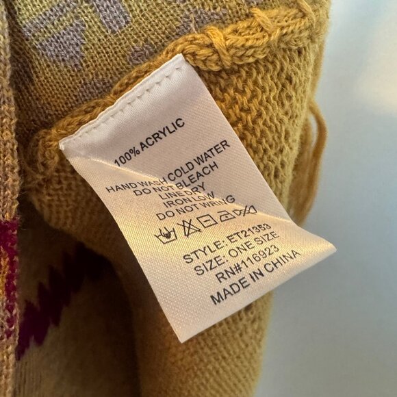 Easel One Size Boho Poncho Sweater Cardigan. - Picture 7 of 8